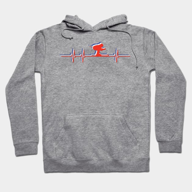 Heartbeat Skier Hoodie by DPattonPD